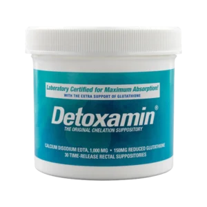 Detoxamin 1000 mg EDTA with 100 mg reduced glutathione, 30 suppositories.