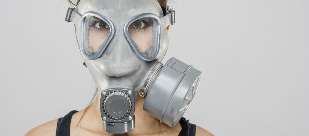 gas mask filtration (possibly from propylene glycol)